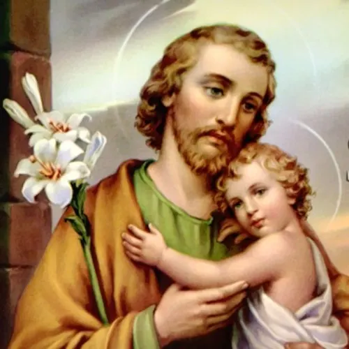 Imagem de São José com o menino Jesus no colo
